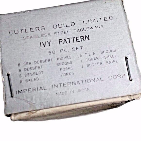 Set 4 Large Spoons Imperial Int'l Stainless Ivy Pattern Japan Cutlers Guild Ltd - Picture 7 of 7